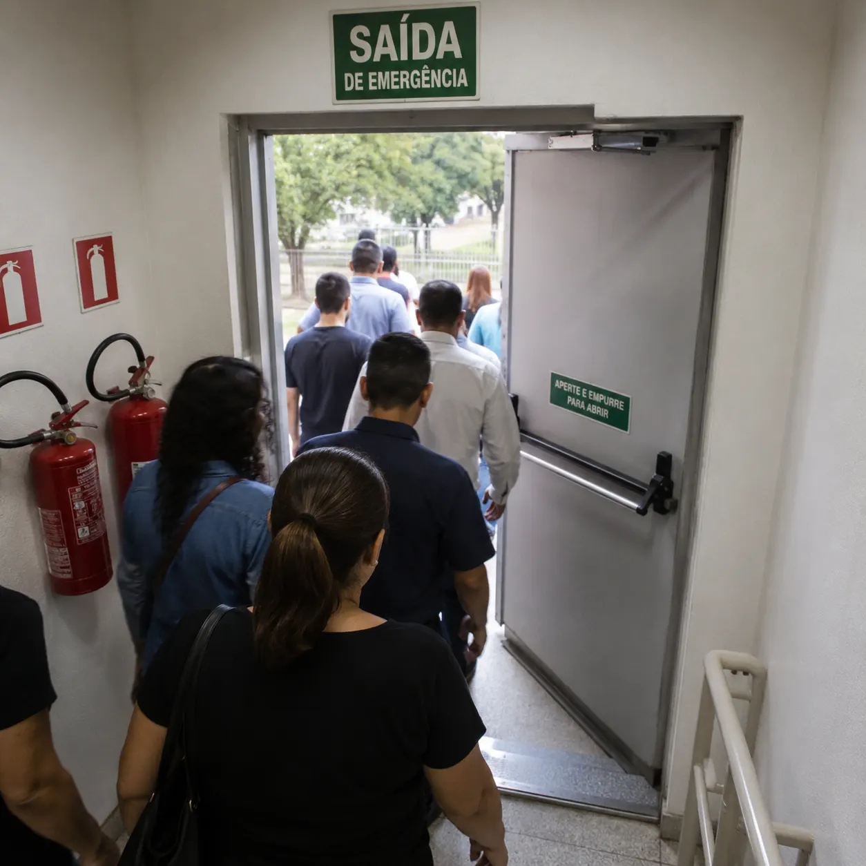 engenharia de projeto de saída de emergência